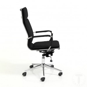 SCAUN DE BIROU, PREMIER NEGRU, STIL MODERN, METAL SI PIELE ECO, COD 4170 - Img 2