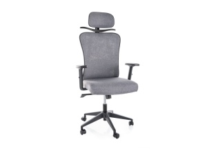 SCAUN DE BIROU Q-080M, GRI, CU FUNCTIE MULTIBLOC, TAPITERIE DIN TEXTIL SI PICIOR DIN METAL, STIL MODERN - Img 2