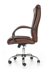 SCAUN DE BIROU RELAX, MARO/CROM, TAPITERIE DIN PIELE ECOLOGICA SI PICIOARE DIN METAL, STIL MODERN - Img 2
