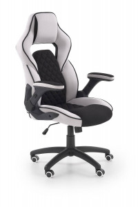 SCAUN DE BIROU SONIC, GRI/NEGRU, TAPITERIE DIN STOFA SI PICIOARE DIN METAL, STIL MODERN