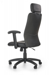 SCAUN DE BIROU STILO, NEGRU/NEGRU, TAPITERIE DIN PIELE ECOLOGICA SI PICIOARE DIN METAL, STIL MODERN - Img 4