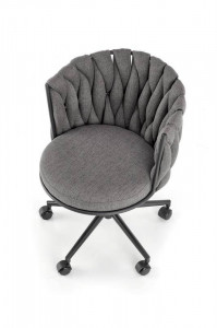 SCAUN DE BIROU TALON, GRI/NEGRU, TAPITERIE DIN STOFA SI PICIOARE DIN METAL, STIL MODERN - Img 2