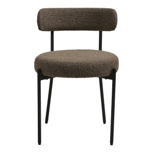 SCAUN DE SUFRAGERIE BADALONA, DIN METAL SI TEXTIL BOUCLE, CULOARE MARO/NEGRU, HOUSE NORDIC - Img 3