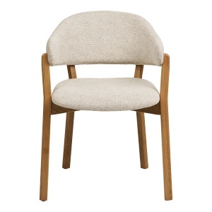 SCAUN DE SUFRAGERIE DUNKIRK, DIN LEMN DE STEJAR SI TEXTIL, CULOARE NATUR/BEJ, HOUSE NORDIC - Img 3