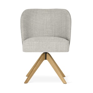 SCAUN DINING AINE SUPREME WOOD, CONFECTIONAT DIN LEMN, METAL, SPUMA, ARCURI SI TEXTIL, GRI/NATURAL, STIL MODERN - Img 3