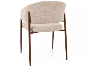 SCAUN DINING AKITA, BEJ DESCHIS 255/NUC, TAPITERIE DIN TEXTIL SI PICIOARE DIN METAL, STIL MODERN - Img 2