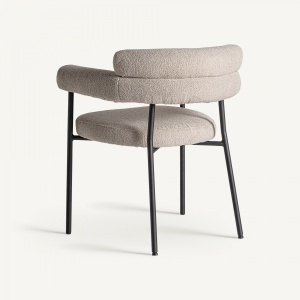 SCAUN DINING ALBULA, GRI/NEGRU, REF. 34354, PRELUCRAT MANUAL, CONFECTIONAT DIN METAL, SPUMA SI TEXTIL, STIL MODERN - Img 4