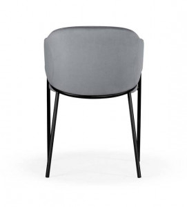 SCAUN DINING ANTALA, GRI/NEGRU, TAPITERIE DIN CATIFEA SI PICIOARE DIN METAL, STIL MODERN, ATR - Img 5
