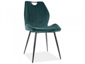 SCAUN DINING ARCO, VERDE BLUVEL 78/NEGRU MAT, TAPITERIE DIN CATIFEA SI PICIOARE DIN METAL, STIL MODERN - Img 4