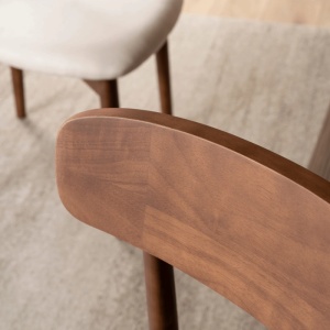 SCAUN DINING, ARTIM MEBLE, REALIZAT DIN LEMN SI TEXTIL, CULOARE NUC/BEJ, STIL MODERN - Img 3