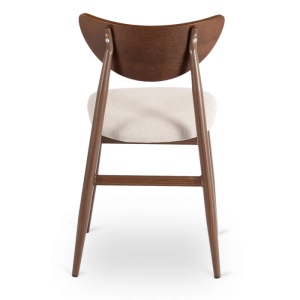 SCAUN DINING, ARTIM MEBLE, REALIZAT DIN METAL, LEMN SI TEXTIL, CULOARE NUC/CREM, STIL MODERN - Img 4