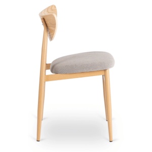 SCAUN DINING, ARTIM MEBLE, REALIZAT DIN METAL, LEMN SI TEXTIL, CULOARE STEJAR/GRI, STIL MODERN - Img 3