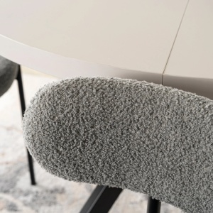 SCAUN DINING, ARTIM MEBLE, REALIZAT DIN METAL SI TEXTIL BOUCLE, CULOARE NEGRU/GRI, STIL MODERN - Img 4