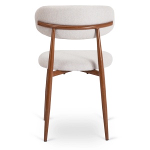 SCAUN DINING, ARTIM MEBLE, REALIZAT DIN METAL SI TEXTIL, CULOARE NUC/CREM, STIL MODERN - Img 5
