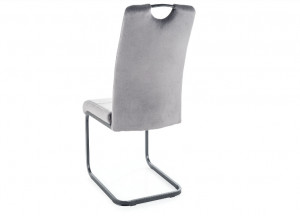 SCAUN DINING AXO, GRI BLUVEL 14/NEGRU MAT, TAPITERIE DIN CATIFEA SI PICIOARE DIN METAL, STIL MODERN - Img 2