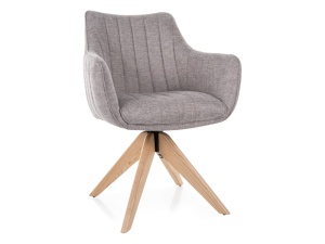 SCAUN DINING AZALIA D BREGO GRI 07/STEJAR, CU TAPITERIE DIN STOFA BREGO SI LEMN, STIL MODERN