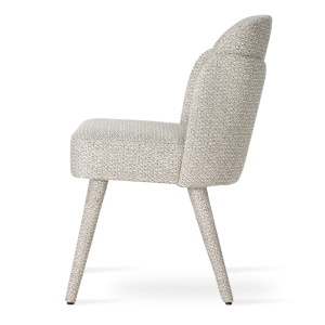 SCAUN DINING BEETLE SUPREME SOCK, CONFECTIONAT DIN LEMN, SPUMA, ARCURI SI METAL, BEJ, STIL MODERN - Img 3