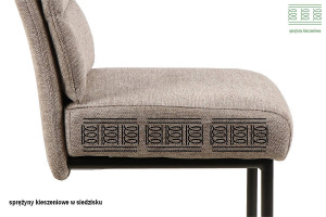SCAUN DINING BERRY, BEJ 34/NEGRU MAT, TAPITERIE DIN STOFA BREGO SI PICIOARE DIN METAL, STIL MODERN - Img 4