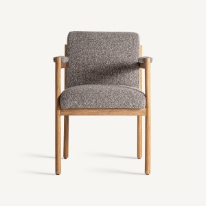 SCAUN DINING BEZIER, GRI/NEGRU, REF. 34458, PRELUCRAT MANUAL, CONFECTIONAT DIN LEMN DE CAUCIUC, SPUMA SI TEXTIL, STIL MODERN - Img 2