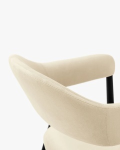 SCAUN DINING/BIROU ANDRA, FILDES, TAPITAT CU TAPITERIE DIN TEXTIL CATIFEA MAGIC VELVET SI LEMN MASIV, MICADONI - Img 5