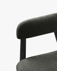 SCAUN DINING/BIROU ANDRA, GRI INCHIS, TAPITAT CU TAPITERIE DIN TEXTIL CHENILLE REBEL SI LEMN MASIV, MICADONI - Img 5