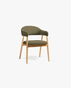 SCAUN DINING/BIROU ANDRA, VERDE DESCHIS, TAPITAT CU TAPITERIE DIN TEXTIL CHENILLE REBEL SI LEMN MASIV, MICADONI