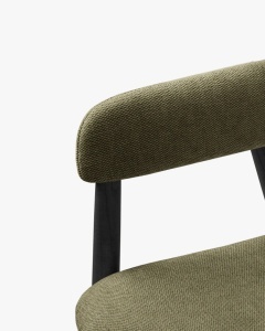 SCAUN DINING/BIROU ANDRA, VERDE DESCHIS, TAPITAT CU TAPITERIE DIN TEXTIL CHENILLE REBEL SI LEMN MASIV, MICADONI - Img 5