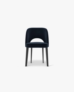 SCAUN DINING/BIROU BOWE, ALBASTRU ROYAL, TAPITAT CU TAPITERIE DIN TEXTIL CATIFEA MAGIC VELVET SI LEMN MASIV DE FAG, MICADONI - Img 3