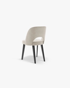 SCAUN DINING/BIROU BOWE, GRI DESCHIS, TAPITAT CU TAPITERIE DIN TEXTIL CATIFEA MAGIC VELVET SI LEMN MASIV DE FAG, MICADONI - Img 3