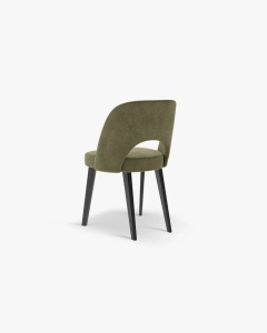 SCAUN DINING/BIROU BOWE, VERDE DESCHIS, TAPITAT CU TAPITERIE DIN TEXTIL CHENILLE REBEL SI LEMN MASIV DE FAG, MICADONI - Img 3