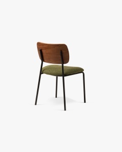 SCAUN DINING/BIROU DINA, VERDE MASLINIU INCHIS, CONFECTIONAT DIN LEMN MASIV DE FAG, METAL, SPUMA SI TEXTIL BOUCLE BALOO, MICADONI - Img 5