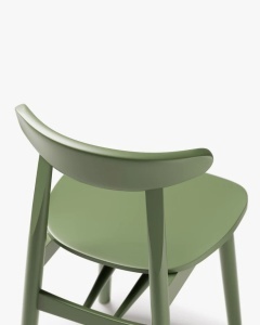 SCAUN DINING/BIROU ELIE, VERDE MAZARE, CONFECTIONAT DIN LEMN MASIV DE FAG, MICADONI - Img 4