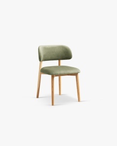 SCAUN DINING/BIROU EVAN, VERDE, TAPITAT CU TAPITERIE DIN TEXTIL CATIFEA MAGIC VELVET SI LEMN MASIV, MICADONI