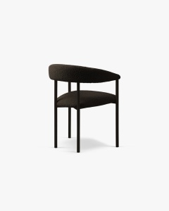 SCAUN DINING/BIROU LEA, MARO/NEGRU, TAPITAT CU TAPITERIE DIN TEXTIL BOUCLE BALOO SI METAL, MICADONI - Img 3