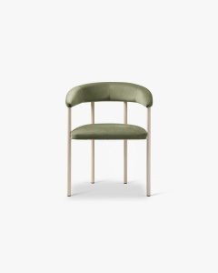 SCAUN DINING/BIROU LEA, VERDE/CREM, TAPITAT CU TAPITERIE DIN TEXTIL CATIFEA MAGIC VELVET SI METAL, MICADONI - Img 2