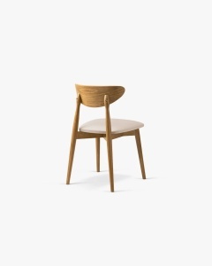 SCAUN DINING/BIROU LEON, BEJ MIGDALA, TAPITAT CU TAPITERIE DIN TEXTIL CATIFEA MAGIC VELVET SI LEMN MASIV, MICADONI - Img 3