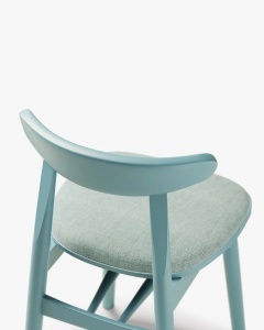 SCAUN DINING/BIROU OSOS, VERDE MENTA/TURCOAZ, TAPITAT CU TAPITERIE DIN TEXTIL STRUCURAT BABEL SI LEMN MASIV DE FAG, MICADONI - Img 3