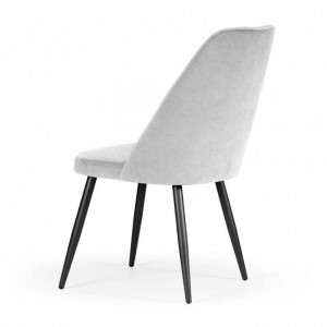 SCAUN DINING BOSFOR GRI/NEGRU, TAPITERIE DIN CATIFEA SI PICIOARE DIN METAL, STIL MODERN - Img 5
