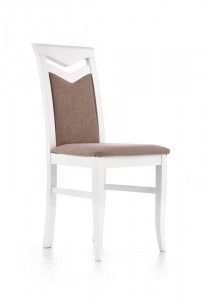 SCAUN DINING CITRONE, BEJ INARI 23/ALB, TAPITERIE DIN STOFA SI PICIOARE DIN LEMN MASIV DE FAG, STIL MODERN - Img 3