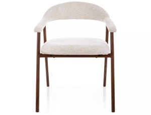 SCAUN DINING D RAVEN, BEJ DESCHIS 22/NUC, TAPITERIE DIN TEXTIL SI PICIOARE DIN METAL, STIL MODERN - Img 2