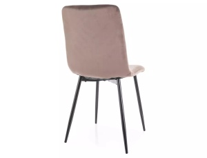 SCAUN DINING DAREN, VELVET CAPPUCCINO BLUVEL 38/NEGRU MAT, TAPITERIE DIN CATIFEA SI METAL, STIL MODERN - Img 2