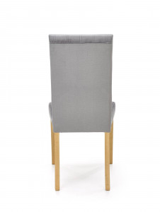 SCAUN DINING DIEGO 3, GRI MONOLITH 85/STEJAR, CU TAPITERIE DIN CATIFEA SI PICIOARE DIN LEMN MASIV, STIL CLASIC - Img 2
