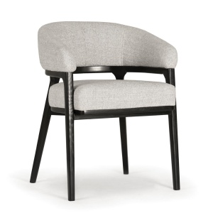 SCAUN DINING DORY, GRI/NEGRU, CONFECTIONAT DIN TAPITERIE DIN TEXTIL, SPUMA SI PICIOARE DIN METAL, STIL MODERN