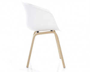 SCAUN DINING EGO, ALB/STEJAR, DIN POLIPROPILENA SI METAL, STIL MODERN - Img 6