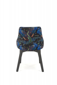 SCAUN DINING ENDO, ALBASTRU BLUVEL 86/MULTICOLOR/NEGRU, CU TAPITERIE DIN CATIFEA SI PICIOARE DIN LEMN MASIV, STIL CLASIC - Img 3