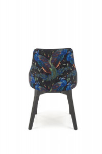SCAUN DINING ENDO, NEGRU BLUVEL 19/MULTICOLOR/NEGRU, CU TAPITERIE DIN CATIFEA SI PICIOARE DIN LEMN MASIV, STIL CLASIC - Img 4