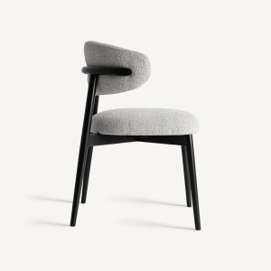 SCAUN DINING ERLEC, DIN LEMN DE ARTAR SI TEXTIL, CULOARE GRI/NEGRU, DESIGN CONTEMPORAN, REZISTENTA LA APA SI PETE, VICAL HOME - Img 3