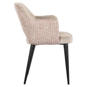 SCAUN DINING GIOVANNA TRENDY ROSE, 212867, CONFECTIONAT DIN POLIESTER, METAL SI SPUMA, ROZ/NEGRU, STIL MODERN - Img 2