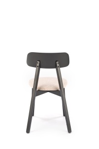 SCAUN DINING HYLO, BEJ 2/NEGRU, CU TAPITERIE DIN STOFA SI PICIOARE DIN LEMN MASIV DE FAG, STIL MODERN - Img 4