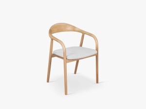 SCAUN DINING, ILLA, DIN TEXTIL SI LEMN, NATUR/BEJ, MICADONI, STIL MODERN